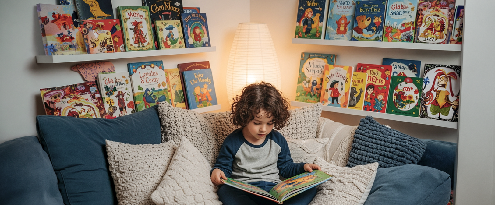A child’s home library 