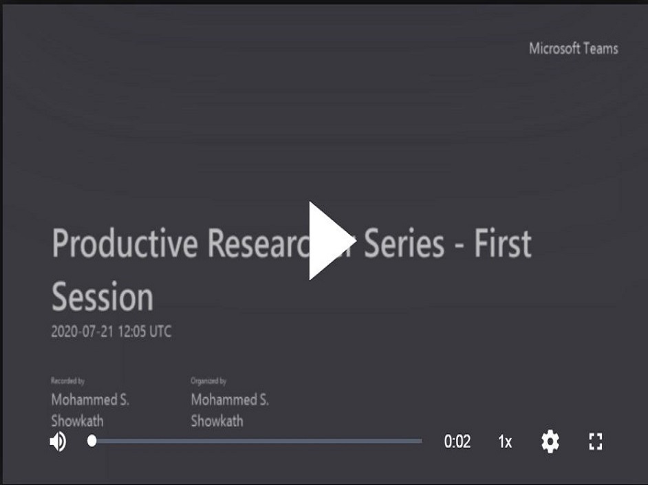 Productive Researcher Series - Sixth Session